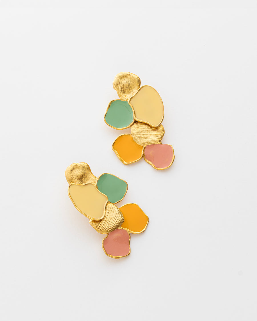 Multicolor Petal Mosaic Earrings