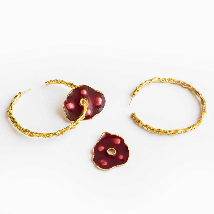 Color Crush Multiway Hoops - Burgundy