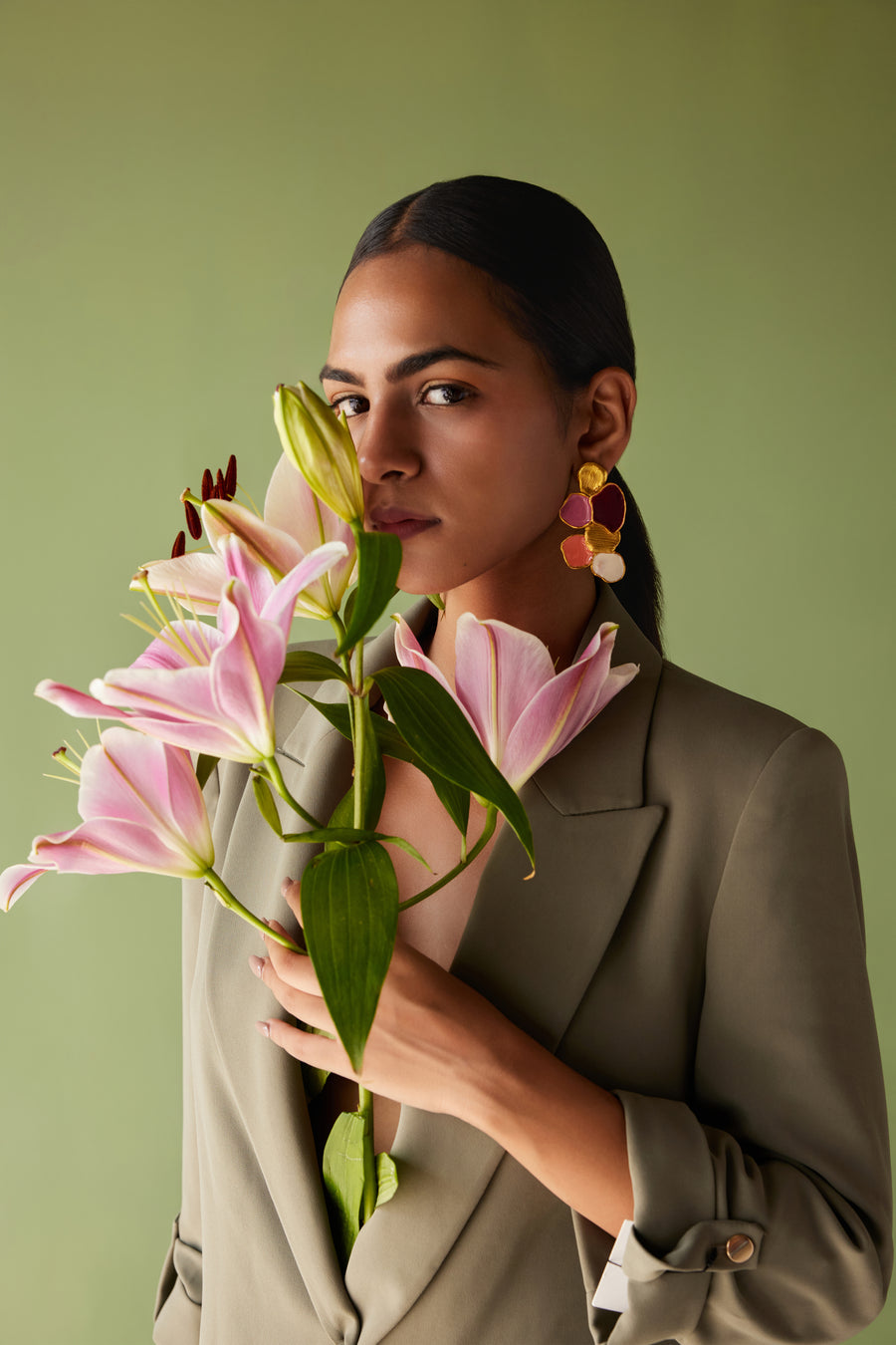 Pink Petal Mosaic Earrings