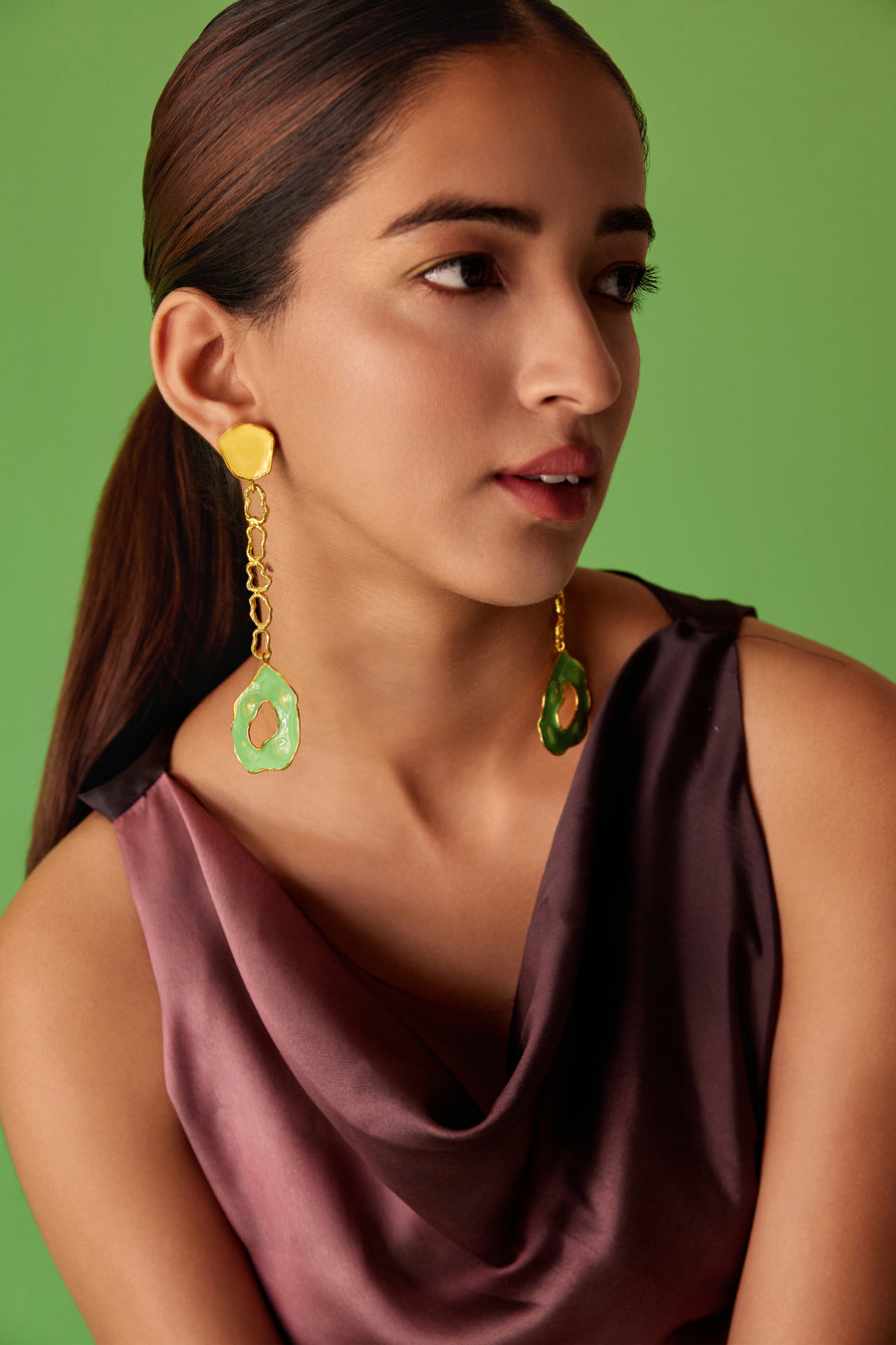 Green Drip Earrings