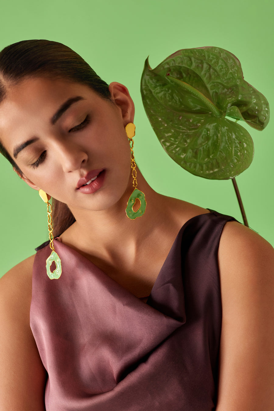 Green Drip Earrings