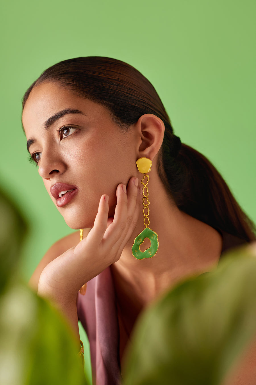 Green Drip Earrings