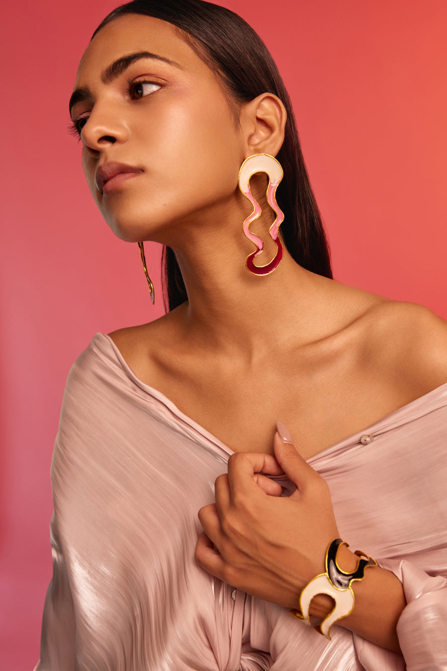 Ombre River Earrings - Burgundy & Pink