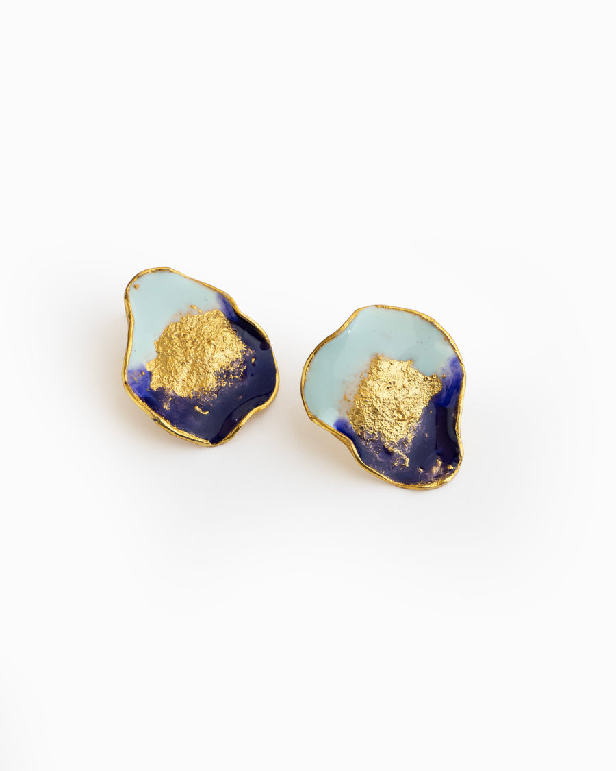 Golden Oasis Studs - Blue & Purple