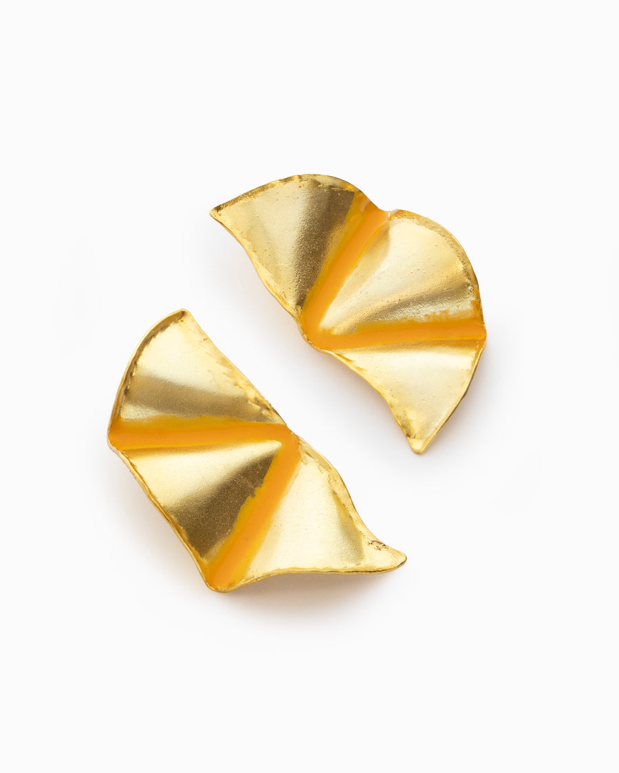 Orange Fold Earrings