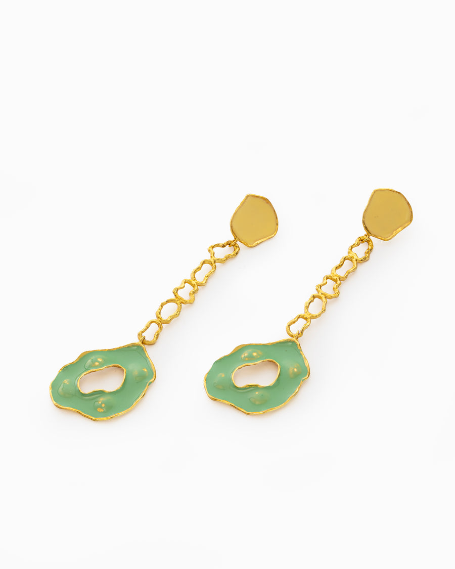 Green Drip Earrings