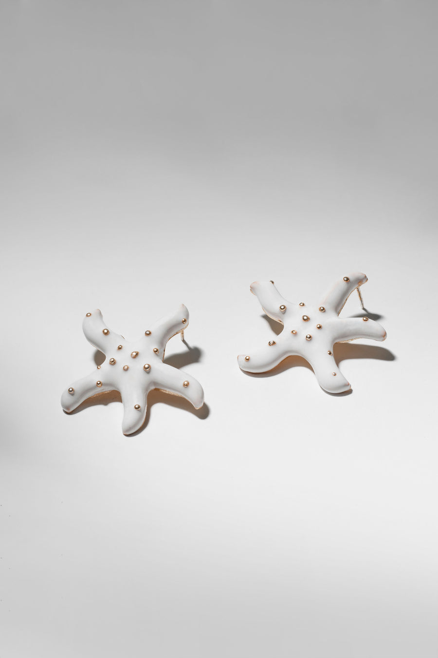 White starfish earrings